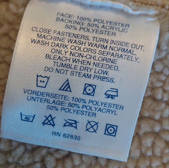 Lands End Women's Tan Sherpa Coat Size Small Petite 6-8 - Picture 12 of 16